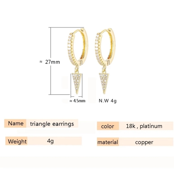 So Trendy, New Triangle Drop Earrings - Picture 4 of 4